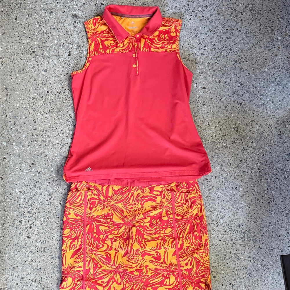 Adidas Adistar golf top and skirt Set